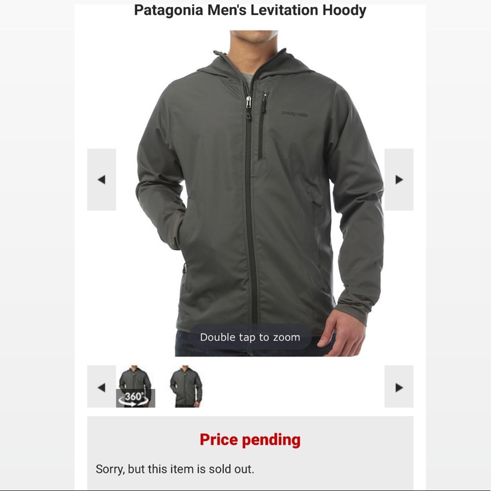 PATAGONIA Men's Levitation Grey ZipUp Hoody Medium